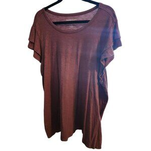 Mauve Ruffle Sleeve Tunic – Size 4XL | Plus Size, Loose & Flowy, Like New